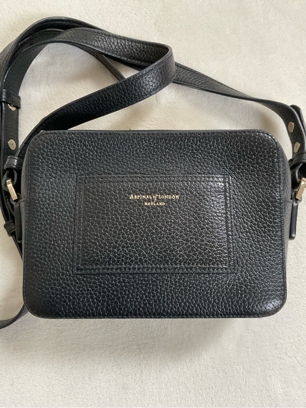 Aspinal of London Camera A Bag Black Pebble Leather Crossbody - Picture 11 of 16